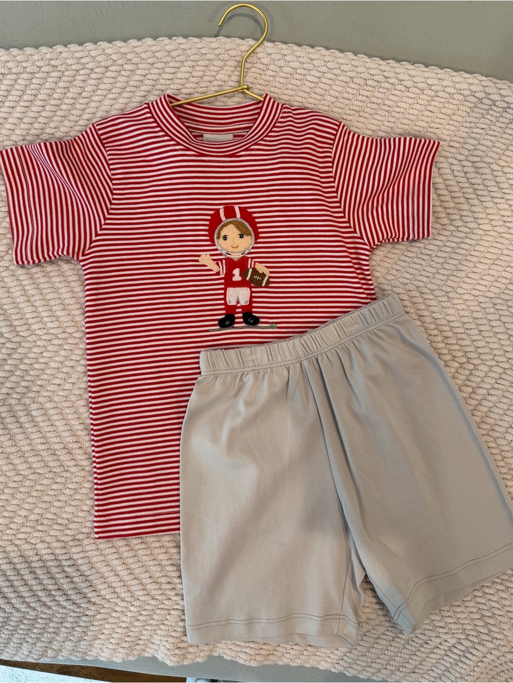 NWT Squiggles by Charlie Football Short Set | Size 4/5 | 100% Pima Cotton